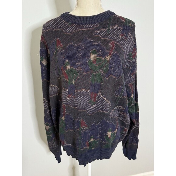 Vintage Patrick James Golfer Crewneck‎ Grandpa Sweater Size Large Made in USA - Picture 2 of 6